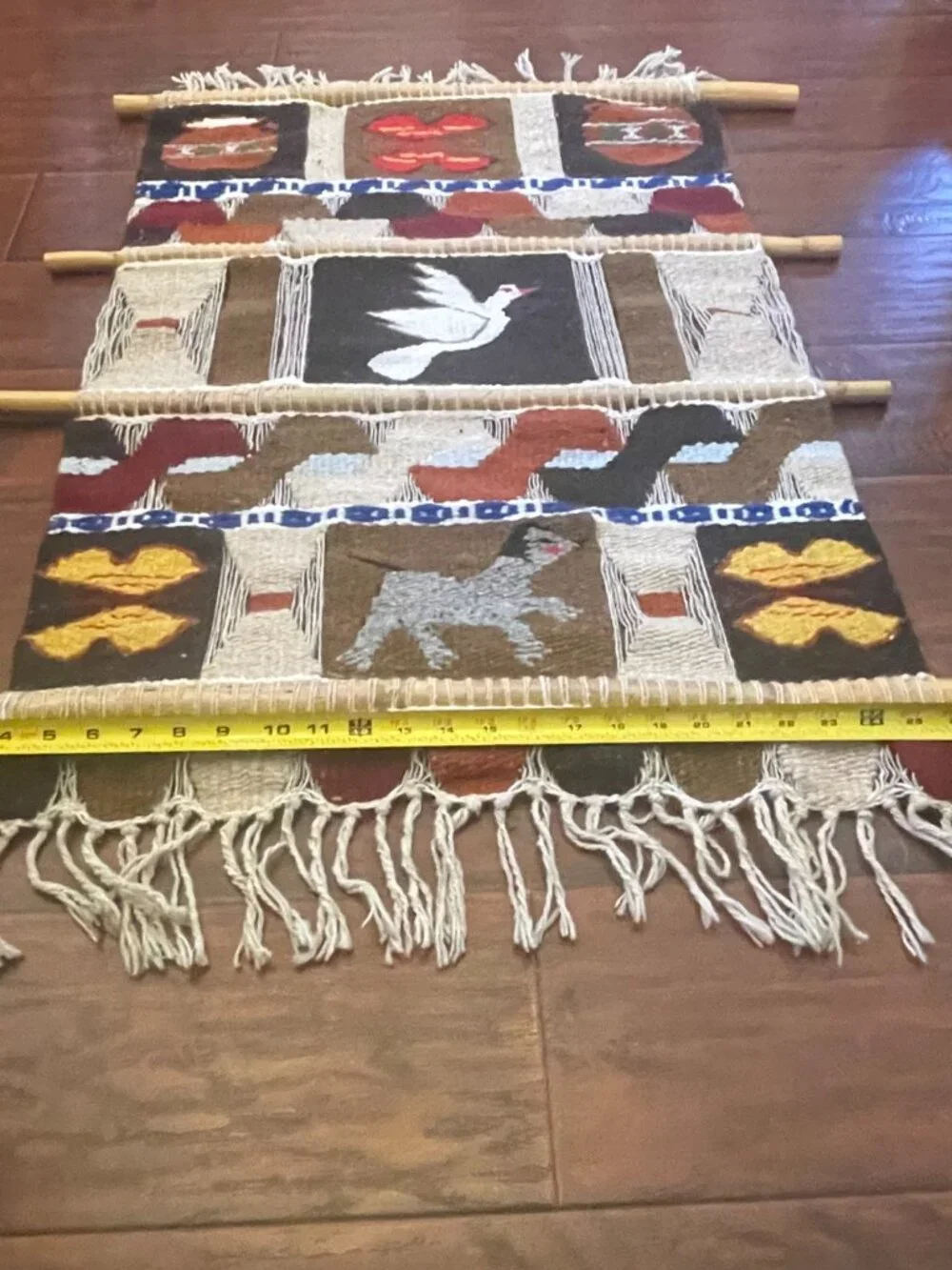 Woven Tapestry Hand-woven Panels Southwestern or Native American Wall Hanging
